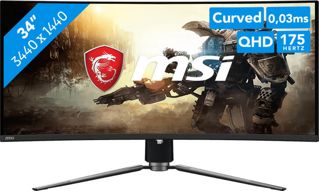 MSI MAG 341CQPDE QD-OLED Gaming-Monitor, 34,2 Zoll, Schwarz, UWQHD, Curved, 175 Hz, 0,03 ms, HDMI, DisplayPort - Bild 2