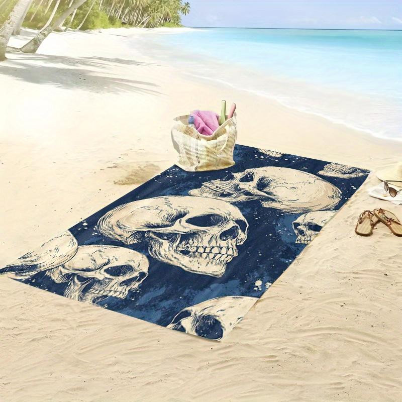 Schnelltrocknendes Mikrofaser Strandtuch mit Totenkopf-Grafik für Reisen und Schwimmen, Breite: 30 cm, Höhe: 60 cm - Bild 4