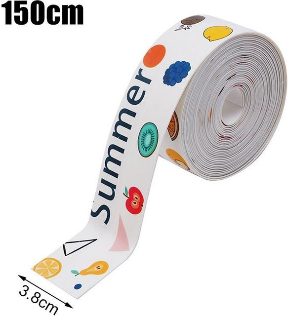 NATAWA Dichtungsband aus PVC für Dusche und Bad, wasserdicht und schimmelresistent, selbstklebend, Multicolour Colorful Fruits - Bild 1