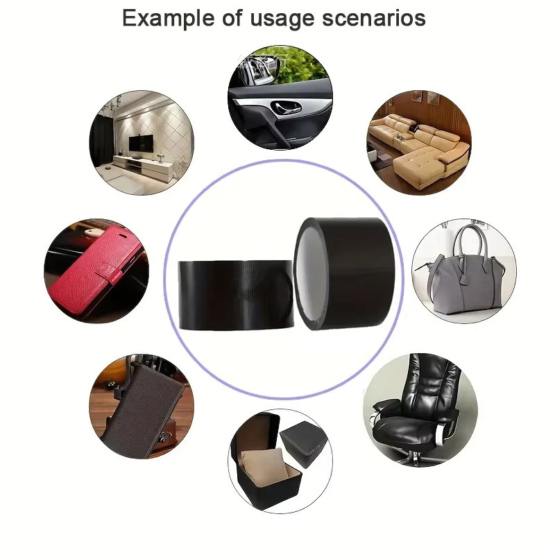 Amagi Selbstklebendes Leder-Reparaturband in Schwarz für DIY-Reparaturen an Möbeln, Autositzen, Taschen und Jacken - Bild 3