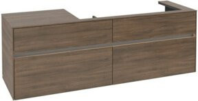 Villeroy & Boch Waschtischunterschrank Collaro in Braun mit LED-Beleuchtung und internen Schubladen, Wandmontage, B/T/H: 160 x 54,8 x 50 cm - Bild 1