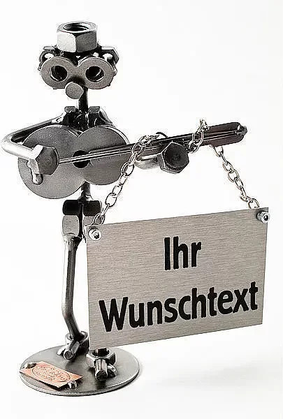 Hinz & Kunst Schraubenmännchen Gitarrenspieler aus Metall in Silber - Bild 1