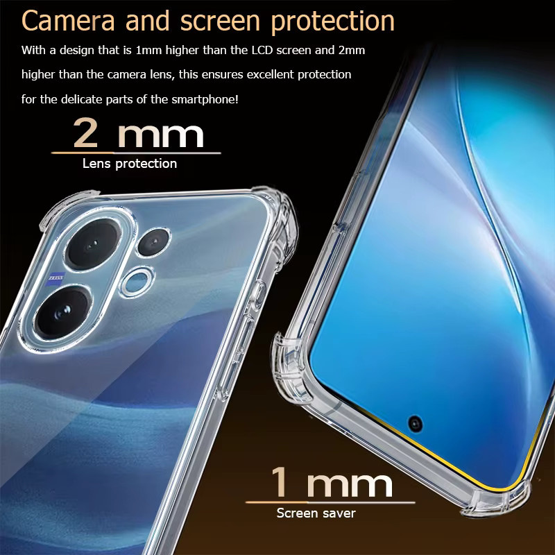 Transparente TPU Handyhülle für Vivo V70 FE V60 V50 V40 V30 V30e V29 V29e V27 V27e V25 V25e V23 V23e Lite V60e V40e - Bild 2