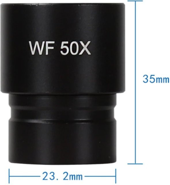 VBNM Biologisches Mikroskop-Okular WF50X in Schwarz mit Ganzmetall-Optikglaslinse und 23,2 mm Schnittstellengröße - Bild 1