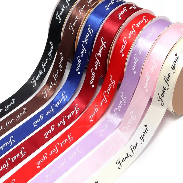 Buntes Polyesterband Just for You für DIY-Geschenkverpackungen und Hochzeiten, Breite: 0,25 cm, 10 Yards pro Rolle - Bild 1