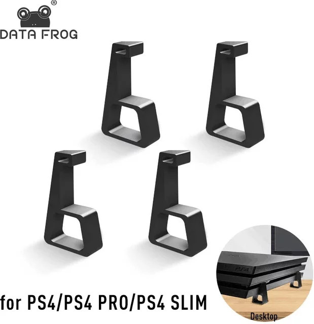 DATA FROG Horizontale Kühlständer-Fußhalterung für PS4, PS4 Slim und PS4 Pro in Schwarz - Bild 1