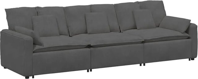 vidaXL Modulares Sofa Dunkelgrau mit Kissen und Metallrahmen für dein Wohnzimmer - Bild 1