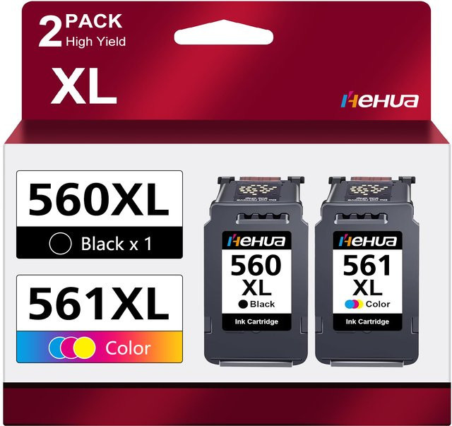 2er-Pack Tintenpatronen kompatibel mit Canon PG-560 XL und CL-561 XL für Pixma TS5350 TS7450 TS5352 TS5353 TS7451, Multicolor - Bild 1