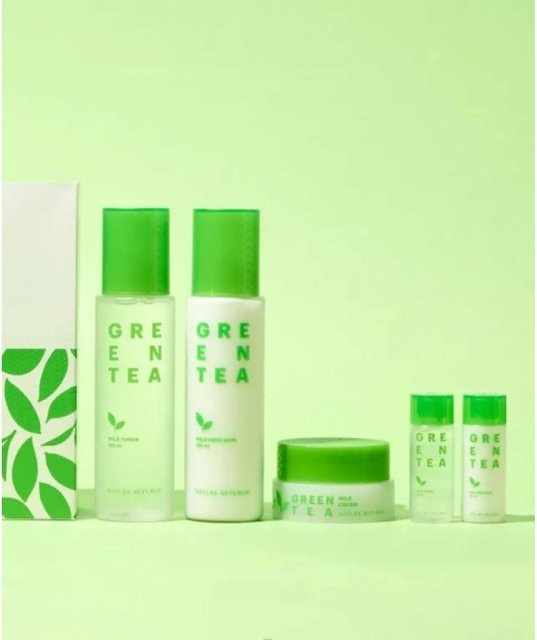 Nature Republic Clear Green Tea Hautpflege-Set, Creme, Unisex - Bild 1