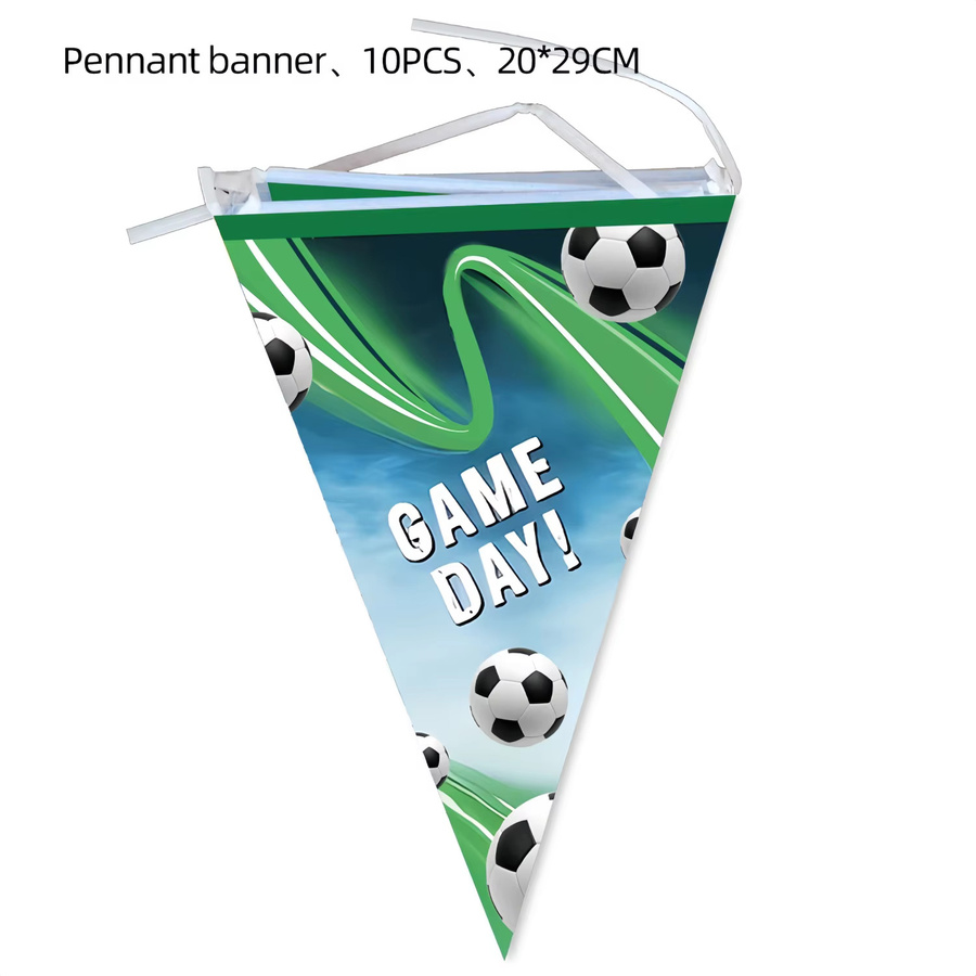 10 Stück Fußball Wimpelkette von Brilliant life als Partydekoration zum Aufhängen für Kinder und Geburtstage - Bild 3