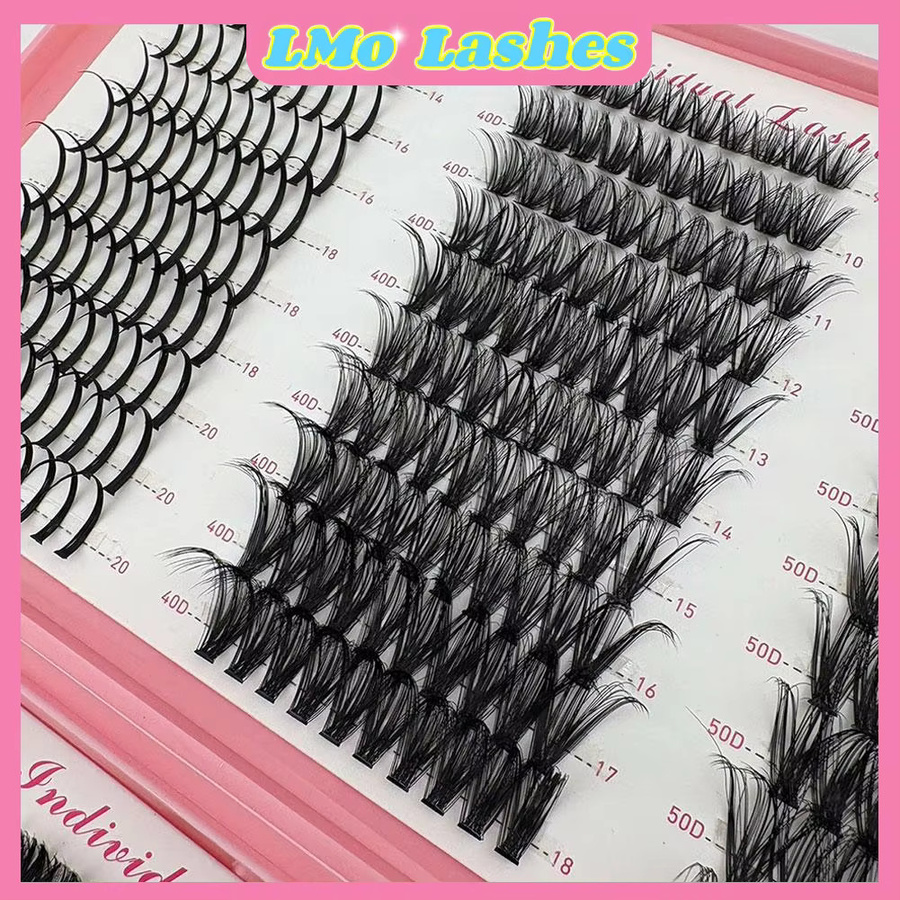 LMo Wimperncluster-Set, 6 Styles, 10–20 mm, D-Curly Volume, Black, Unisex - Bild 3