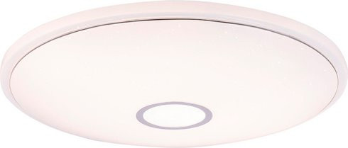 GLOBO LIGHTING Deckenleuchte CONNOR, rund, LED, weiß und Chrom, mit Fernbedienung und Dimmfunktion - Bild 1
