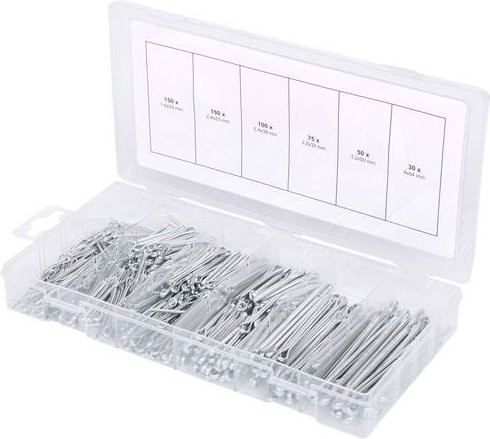 KS Tools Splinte-Sortiment in Silber, 555-teilig, 1,6 x 25,4 mm bis 4,0 x 63,5 mm - Bild 1