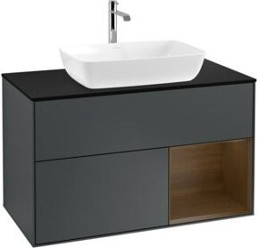 V&B Waschtischunterschrank Finion 100 Wandbeleuchtung in Schwarz lackiert B/T/H: 100 x 50,1 x 50,1 cm - Bild 1