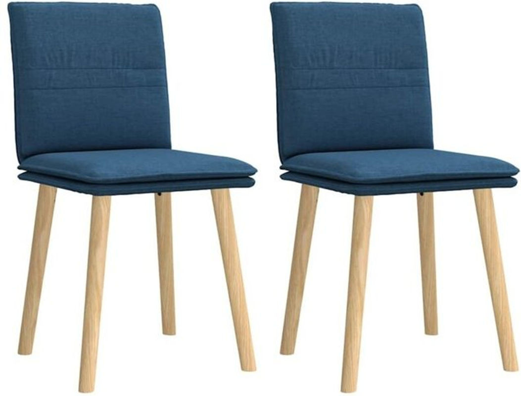 vidaxl Esszimmerstühle im skandinavischen Design aus blauem Stoff, 2er-Set - Bild 1