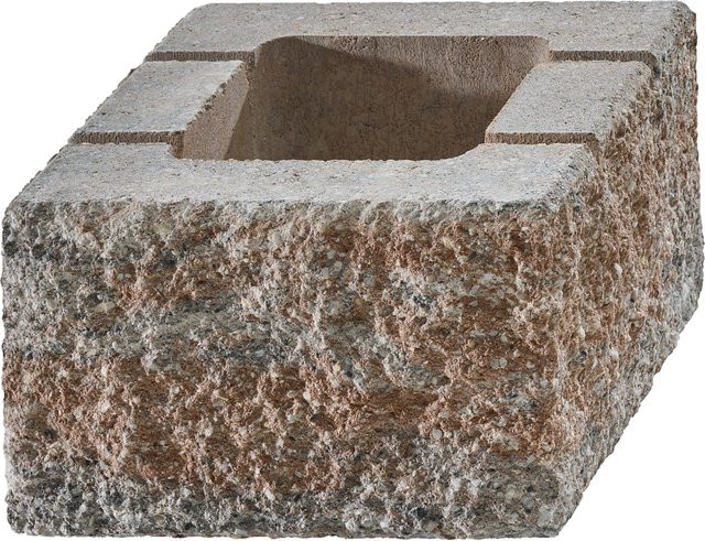 Kann Bruchsteinmauer Halbelement Jura-Nuanciert Beton Mehrfarbig B/T/H: 25 x 25 x 15 cm - Bild 1