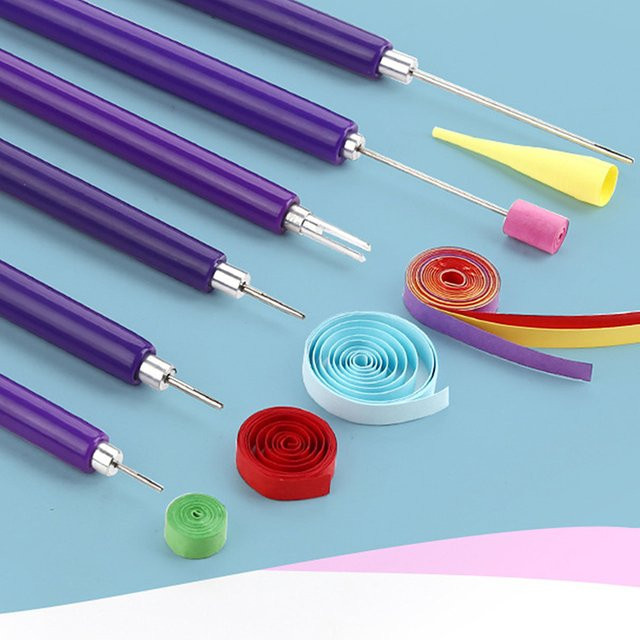 Papier-Quilling-Werkzeugset mit Schlitznadeln und Nadelstiften zum Rollen und Kräuseln in Lila für Kunsthandwerk und DIY-Projekte - Bild 1