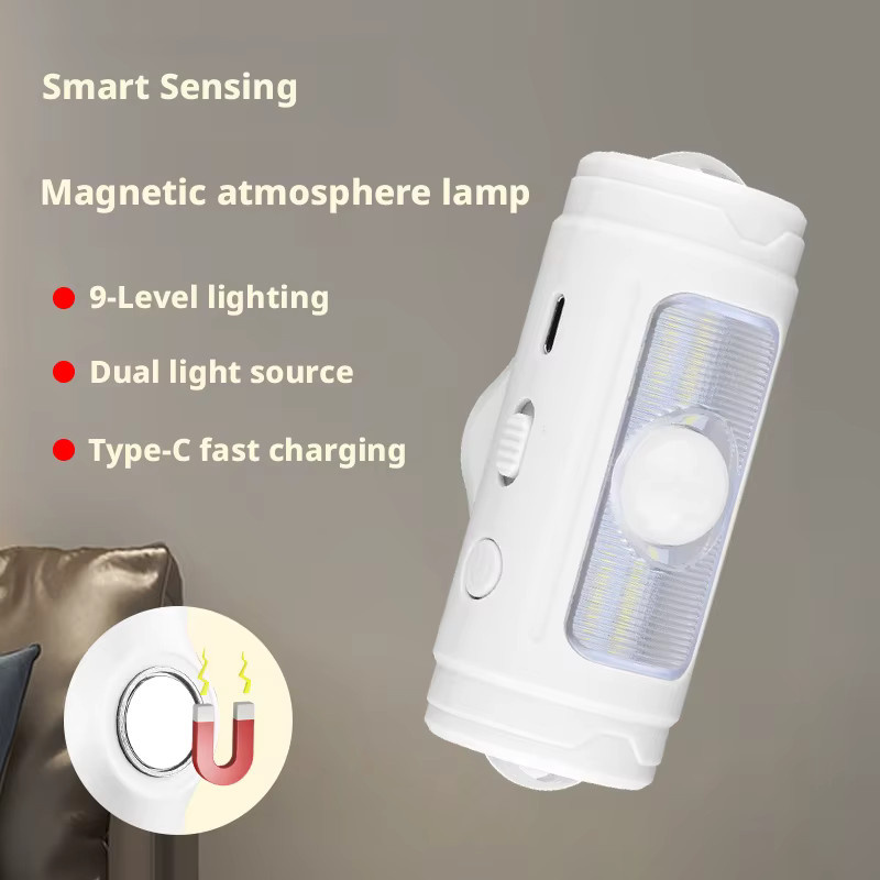 ESMARTER Tragbare Mini-Nachtlampe mit Bewegungssensor und Magnet, Weiß, Wiederaufladbar - Bild 2