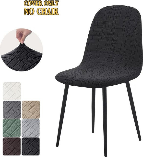 WANERQU Elastische Jacquard-Stuhlhussen ohne Armlehnen, Waschbare Möbelschoner für Esszimmerstühle - Bild 1
