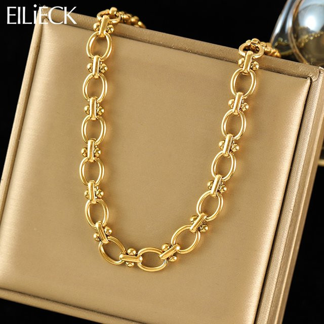 EILIECK Halskette, 18 Karat vergoldet, Edelstahl, Gold, Damen - Bild 1