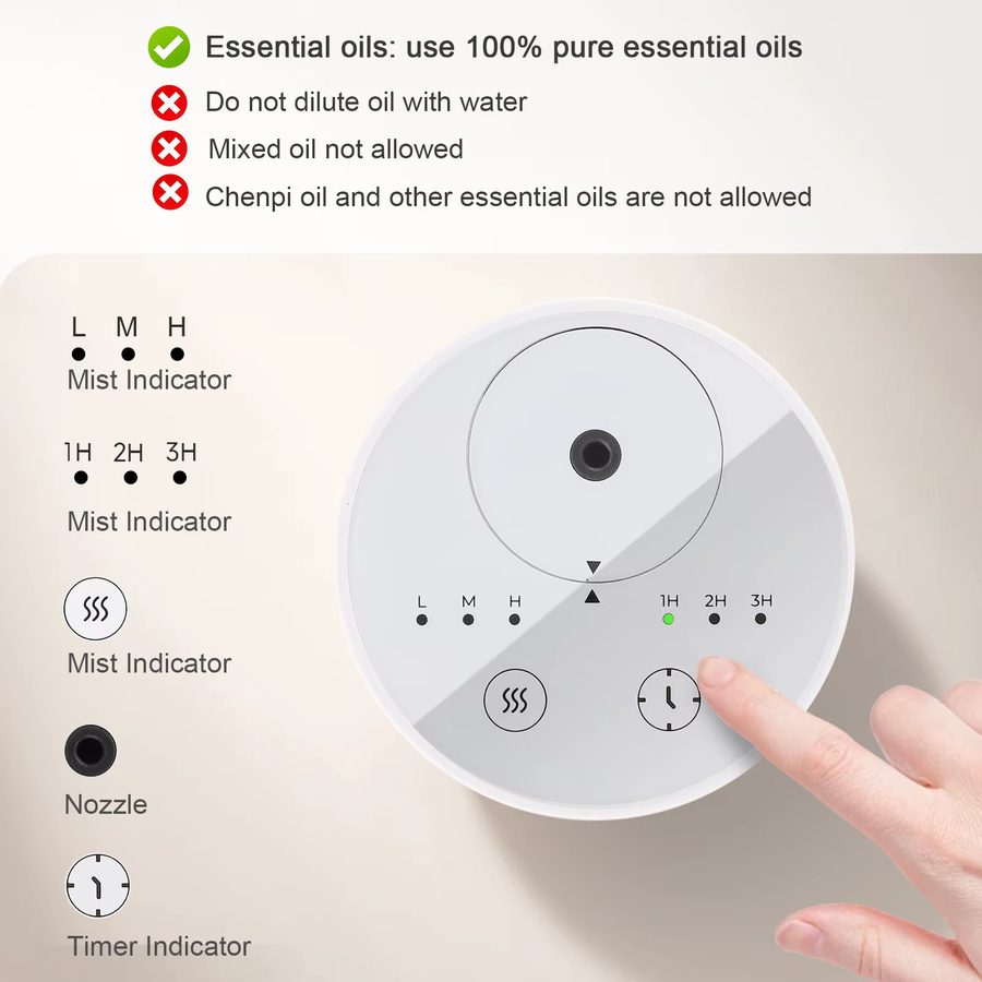 Rbefeuly Wasserloser USB-Diffusor für ätherische Öle, batteriebetriebener Mini-Aroma Diffusor für Aromatherapie in Weiß - Bild 3