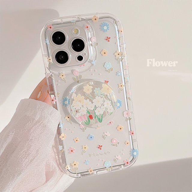 MUQGEW Stoßfeste Handyhülle mit Blumenmuster für iPhone 11 bis iPhone 16 Pro Max, transparent - Bild 1