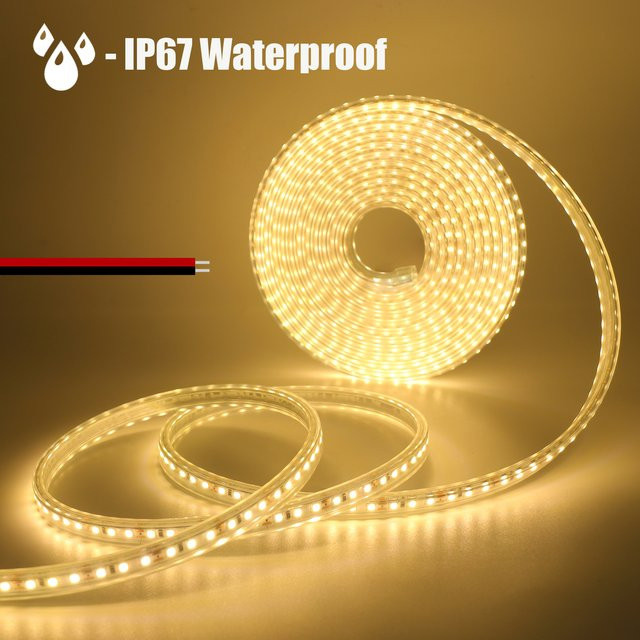 HEGEHE LED-Streifenlicht IP67 wasserdicht mit 120 LEDs/m, SMD 2835, CRI80, flexibles Silikon-Band für Garten und Außenbereich - Bild 1