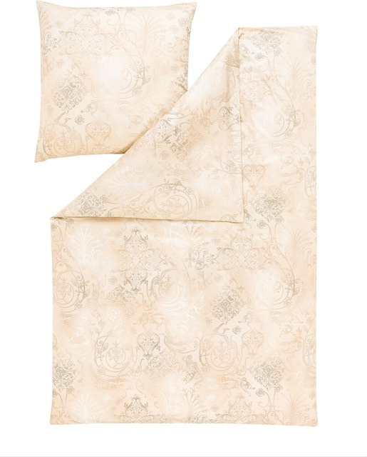 Estella Bettwäsche Gregorio aus Baumwoll-Jersey mit floralem Muster in Beige - Bild 1