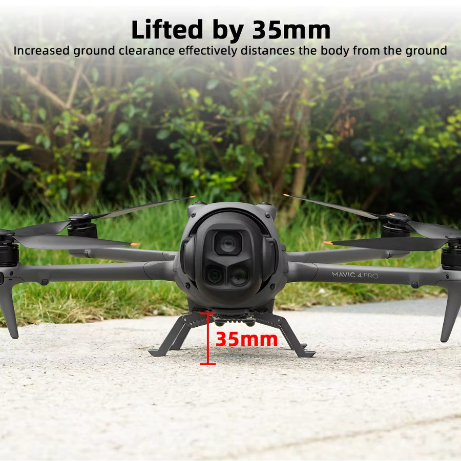BRDRC Fahrwerk für DJI Mavic 4 Pro, faltbare verlängerte Landebeine in Grau - Bild 3