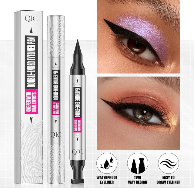QIC 2-in-1 Eyeliner-Stift, schwarz, matt - Bild 1