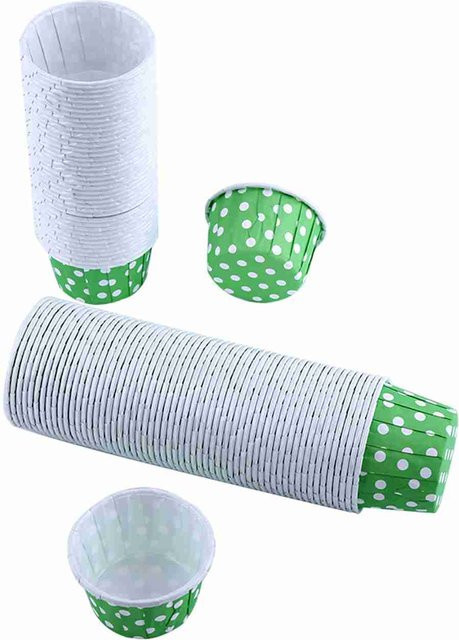 100 Stück Papier-Kuchenförmchen von CosyHome in Lila und Grün, runde Cupcake- und Muffinförmchen für Partys und Hochzeiten - Bild 1
