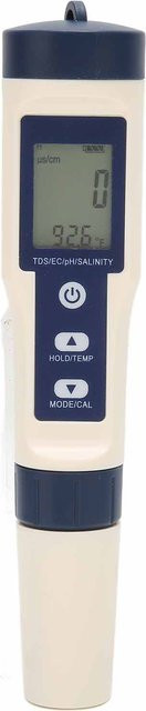 Kkmoon 5in1 Multifunktions Digitaler Wasserqualitätstester Monitor Pen für pH-Wert, Salzgehalt, Temperatur, TDS und EC in Weiß - Bild 1