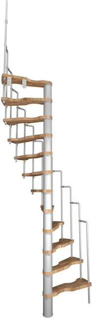 Minka Spindeltreppe Suono Spiraltreppe aus Buche in Buche-Weiß, Raumhöhe bis 305 cm, Breite: 120 cm, Tiefe: 120 cm - Bild 1