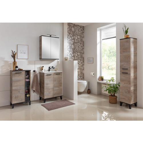 Fackelmann Midischrank TE-A in Nature Oak, B/T/H: 47 x 32 x 94,2 cm - Bild 5
