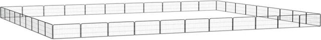 vidaXL Hundelaufstall aus Metall Schwarz Matt B: 100 cm, T: 50 cm, H: 90 cm - Bild 1