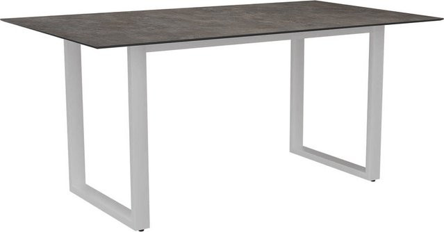 Stern Kufentisch Silverstar 2.0 Dekor Stone in Weiß aus Aluminium, B/T: 160 x 90 cm - Bild 1