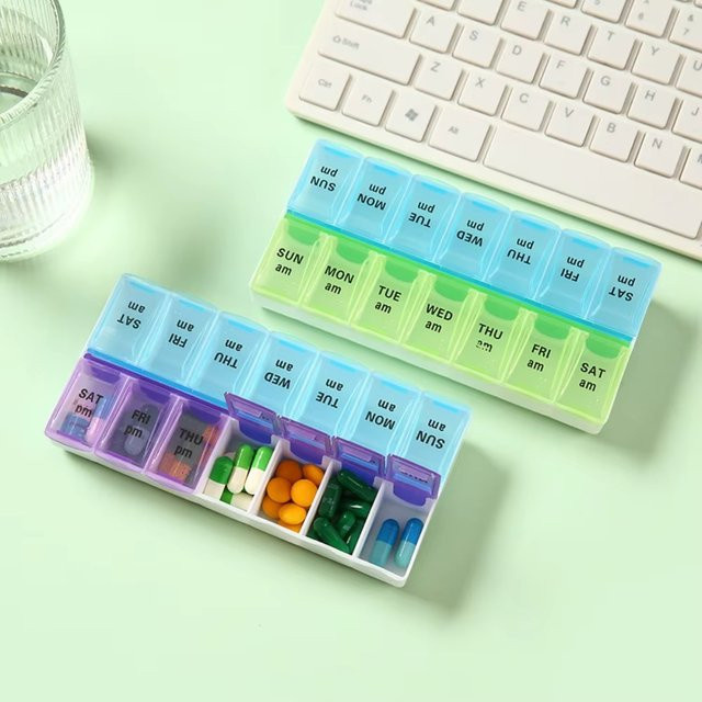 Untior Pillenbox, 14 Fächer, Weiß, Multicolour, Unisex - Bild 1