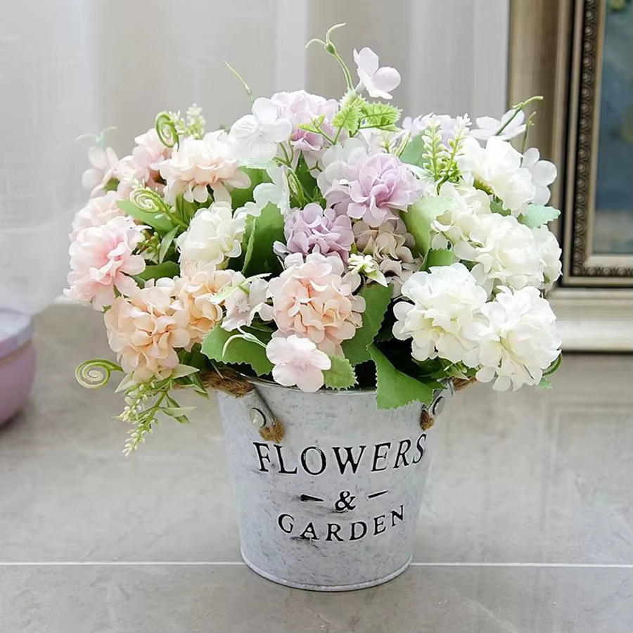 ZQCY Künstliche Nelken aus Seide, Mehrfarbiges 5-Gabel-Bündel für Dekoration und DIY-Blumensträuße - Bild 1