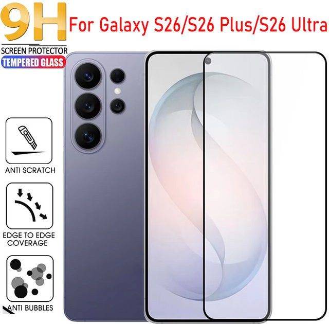 Kratzfeste Displayschutzfolie aus gehärtetem Glas für Samsung Galaxy S26 Ultra, S26 und S26 Plus in Transparent - Bild 1