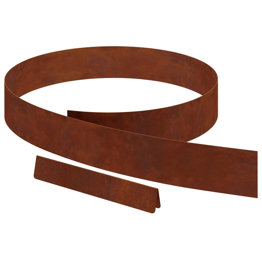 vidaXL Raseneinfassung aus wetterfestem Stahl in Rost-Optik, 4 Stück, H x B x T: 15 x 450 x 0,05 cm - Bild 2