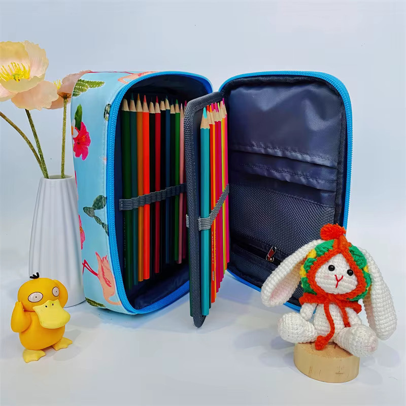DIANNY Federmäppchen mit 72 Fächern in Blau, großes Schulmäppchen als Organizer und Stifttasche im Kawaii-Design - Bild 2