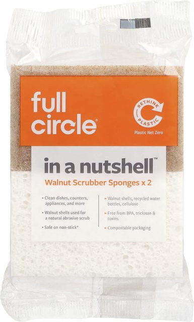 In A Nutshell Walnuss-Scheuerschwamm, 2 Stück, Orange - Bild 1