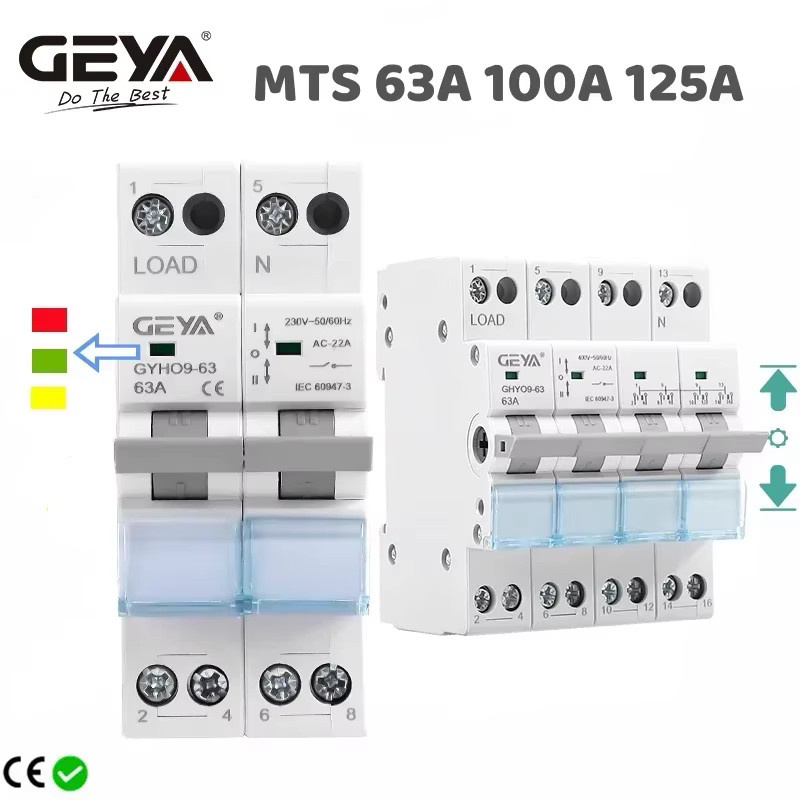 GEYA GYHO9 Manueller Transferschalter mit Anzeige 63A 125A MTS Dual Power Konvertierungs-Trennschalter - Bild 2