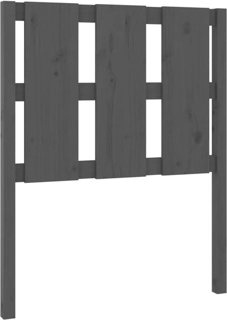 vidaXL Kopfteil aus Massivholz Kiefer in Grau, B/T/H: 80,5 x 4 x 100 cm - Bild 1