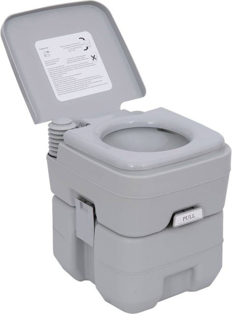 Outsunny Campingtoilette in Grau, B/H/T: 41 x 42,5 x 35,5 cm - Bild 1