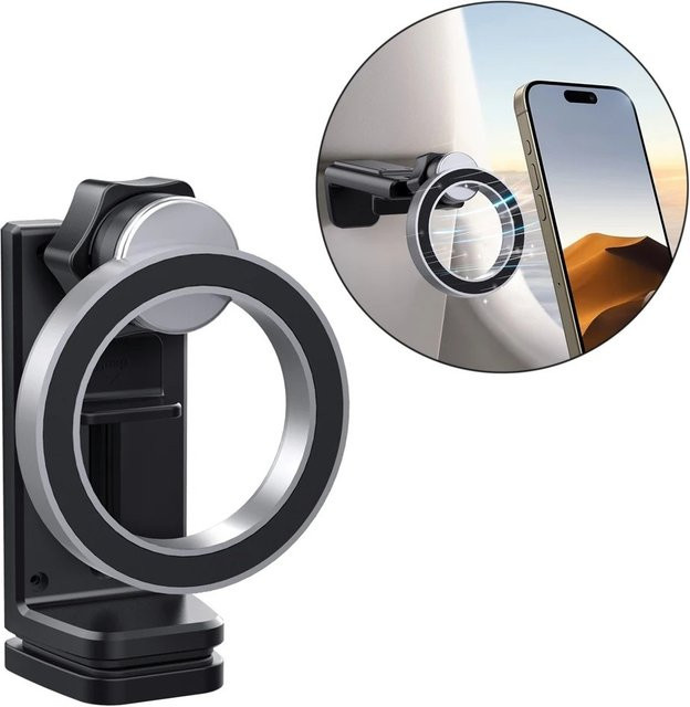 Magnetische Flugzeug-Handyhalterung für MagSafe iPhone 16 und Xiaomi, Tragbarer Handy-Clip für Flugsitz und Schreibtisch - Bild 1