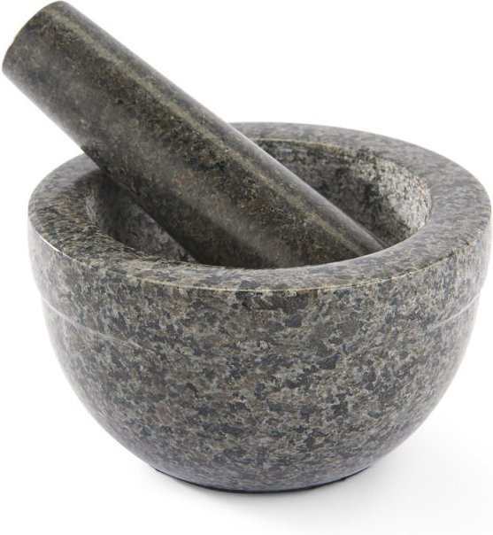 Rösle Granit Mörser mit Stößel in Schwarz Grau, Durchmesser: 14 cm, Höhe: 8 cm - Bild 1
