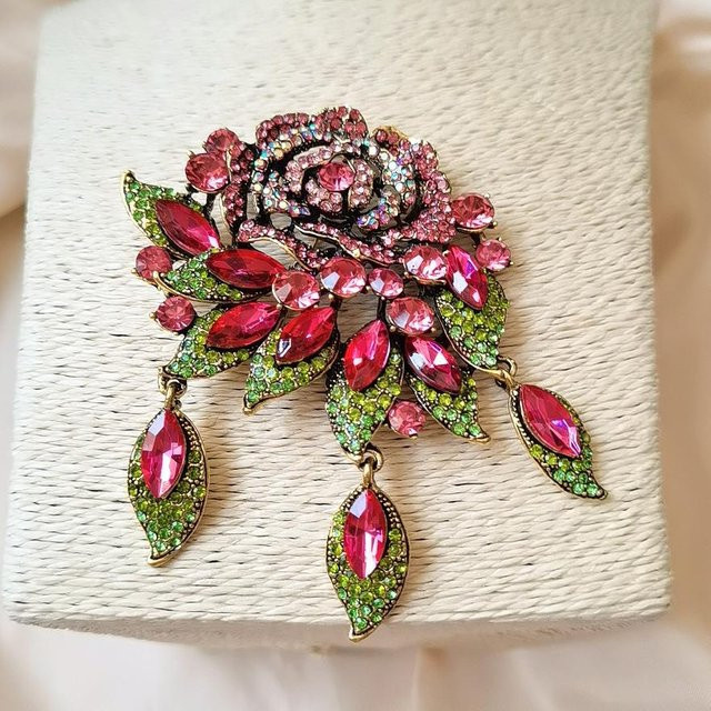 YIRAN Brosche, Strass, Kristall, Damen, brown - Bild 1