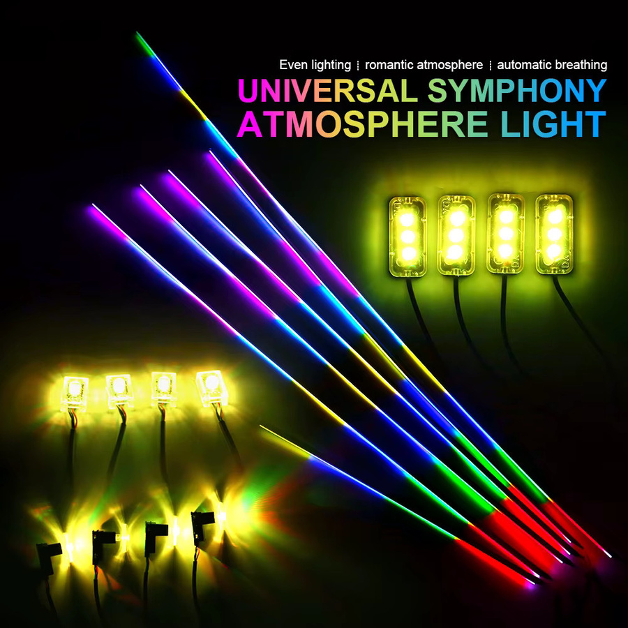 LED Dual Zone Symphony Streamer Auto Umgebungslicht RGB Neon Acryl Streifen Dekoration Atmosphäre Lampe 12V in Multicolour - Bild 2