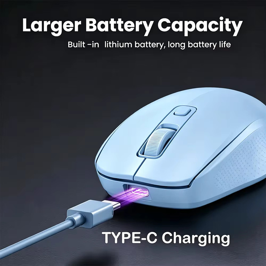 KEBIDUMEI Dual-Mode Gaming-Maus mit Bluetooth und 2,4-G-Funk, ergonomische wiederaufladbare Maus mit leisen Klicks und 3 DPI für Laptop, Windows und MacOS - Bild 4